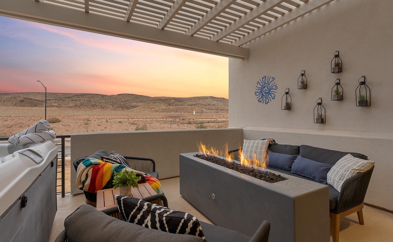 Balcony with Fireplace & Private Hot Tub