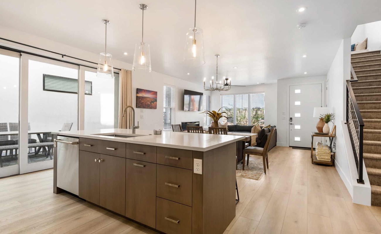 Dining Area and Living Room View from Kitchen