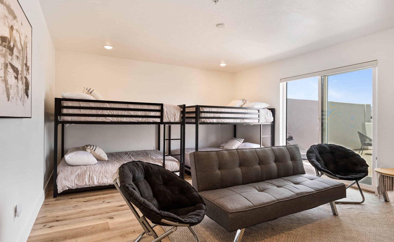 2 Full/Full Bunk Beds and Sitting Area