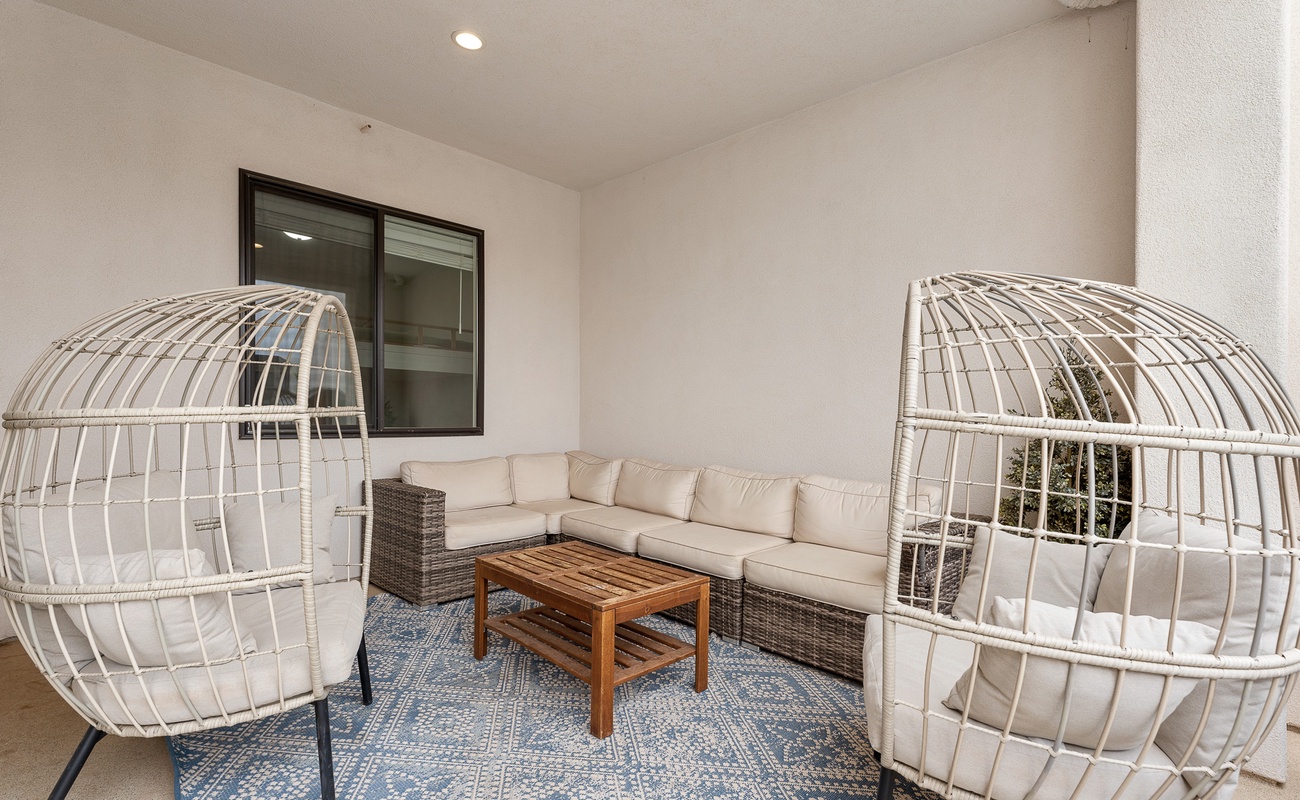 Balcony with Hot Tub and Firepit