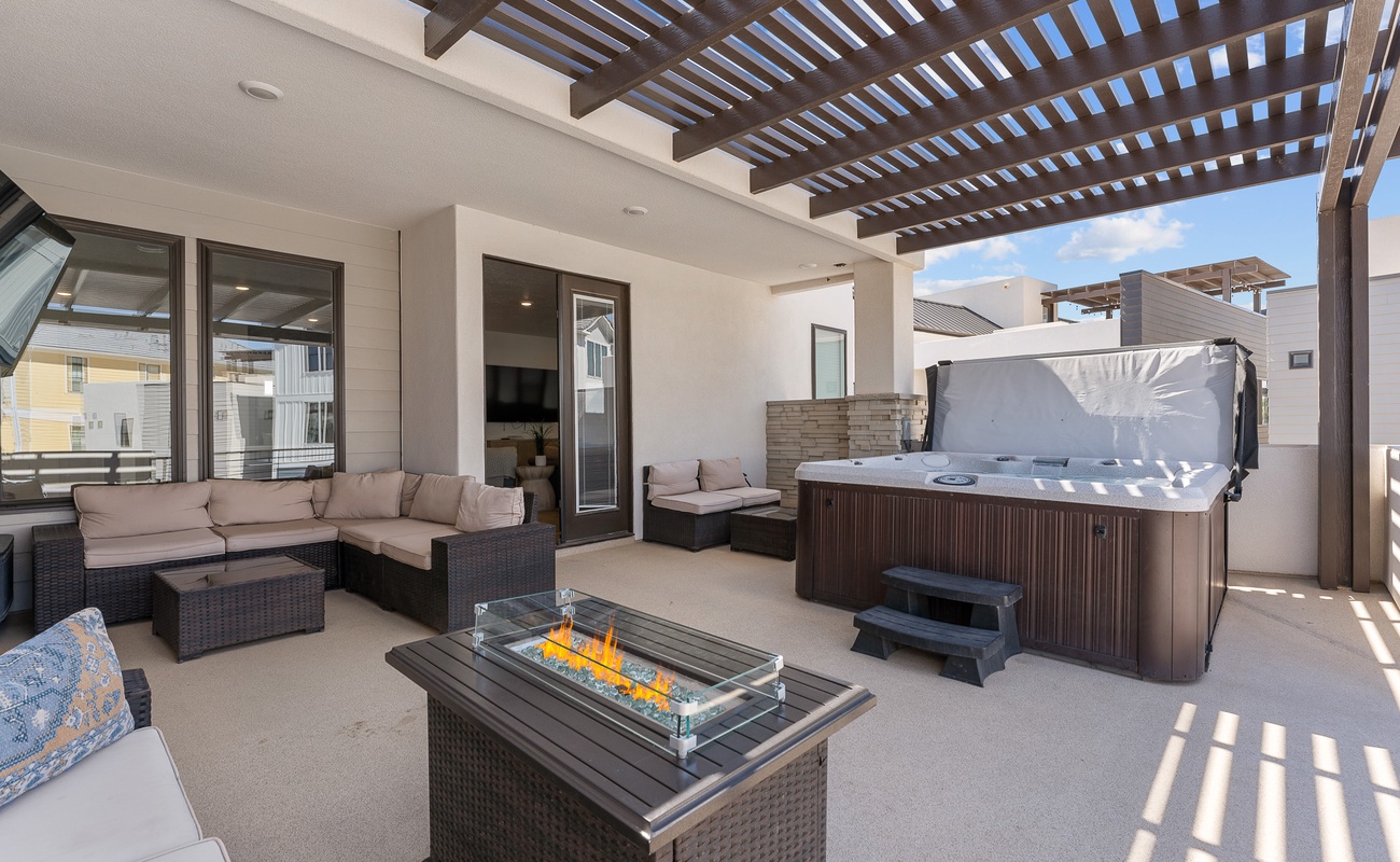 Private Hot Tub and Fire Table