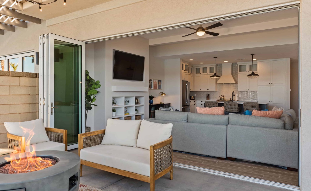 Living Room and Kitchen From Back Patio