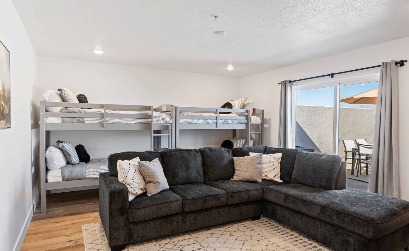 2 Twin/Twin Bunks and Sleeper Sofa