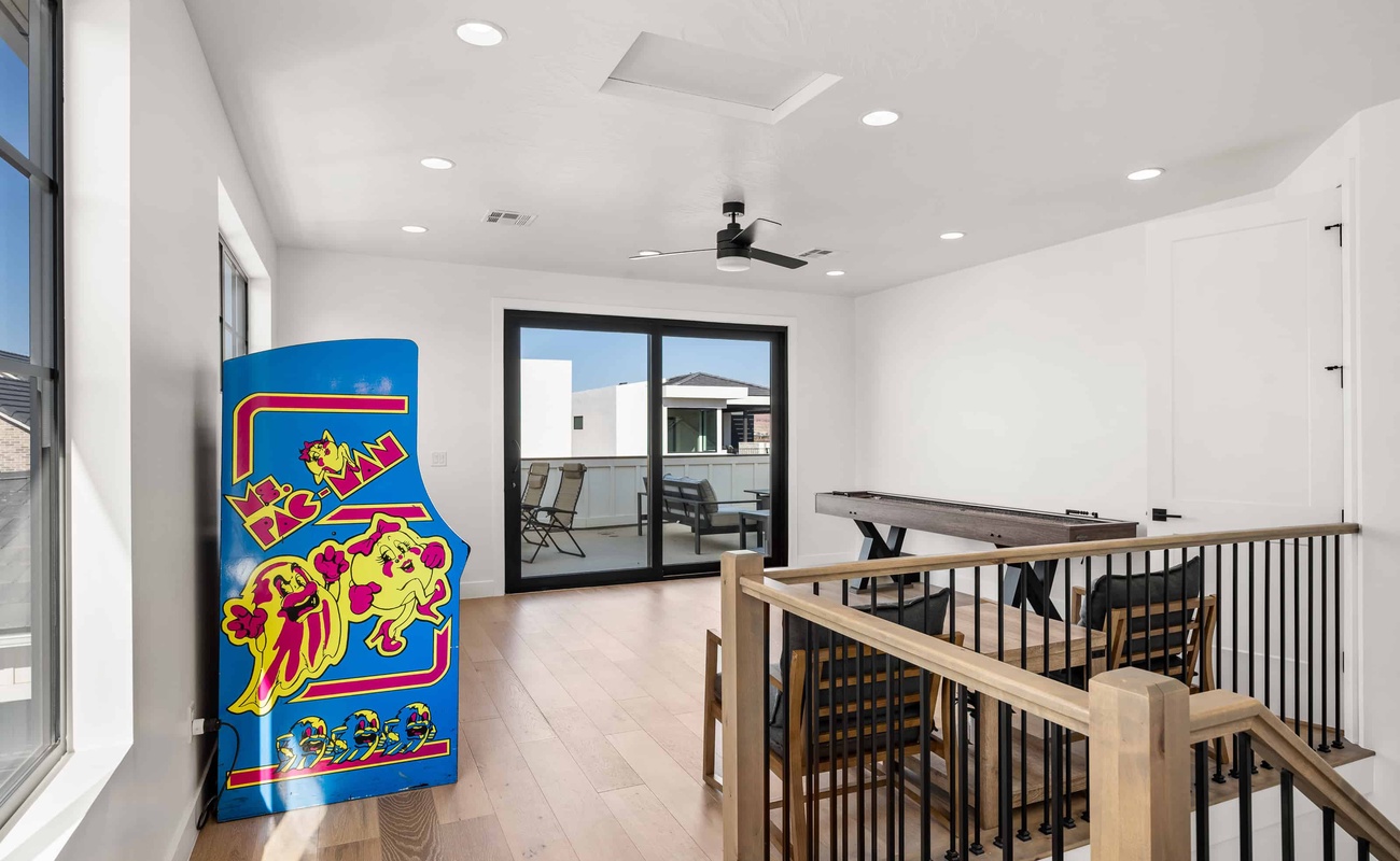 Pac Man Arcade Game and Shuffleboard