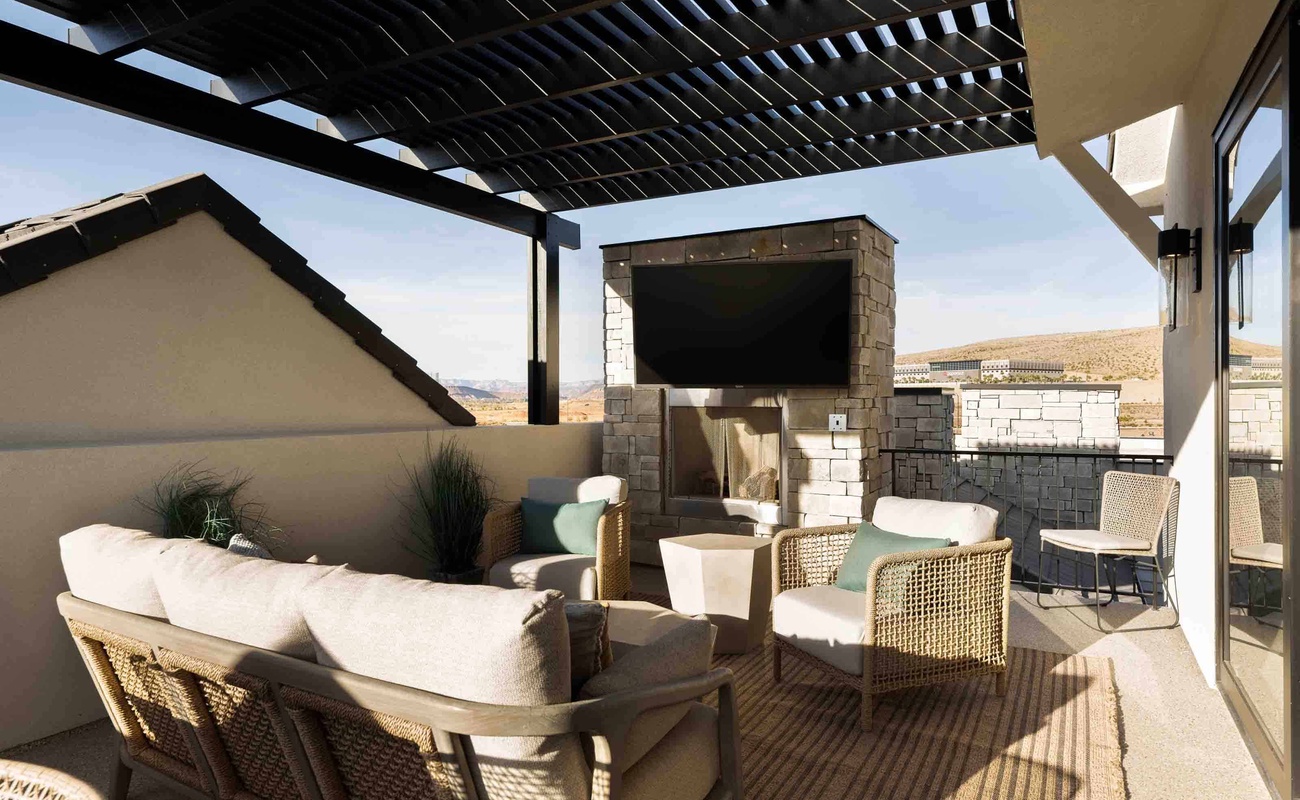 Outdoor Fireplace and TV