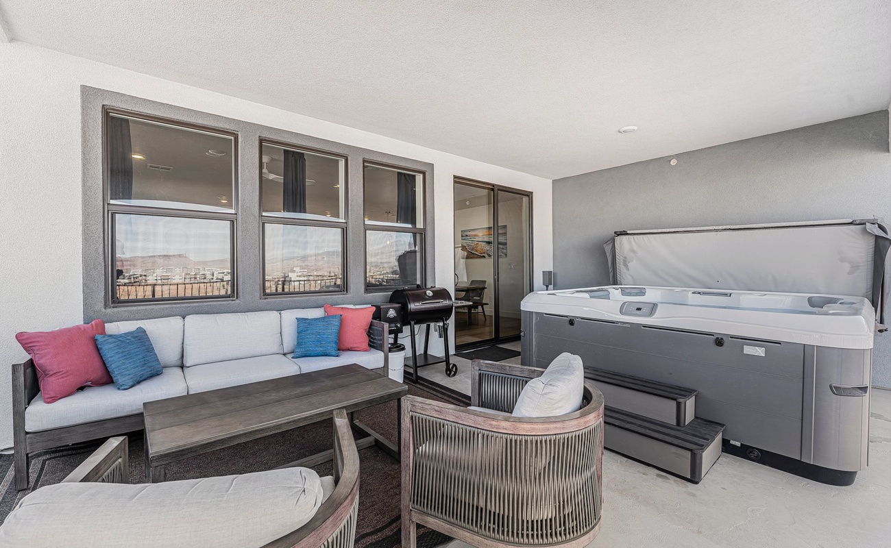 Private Hot Tub and Patios Seating