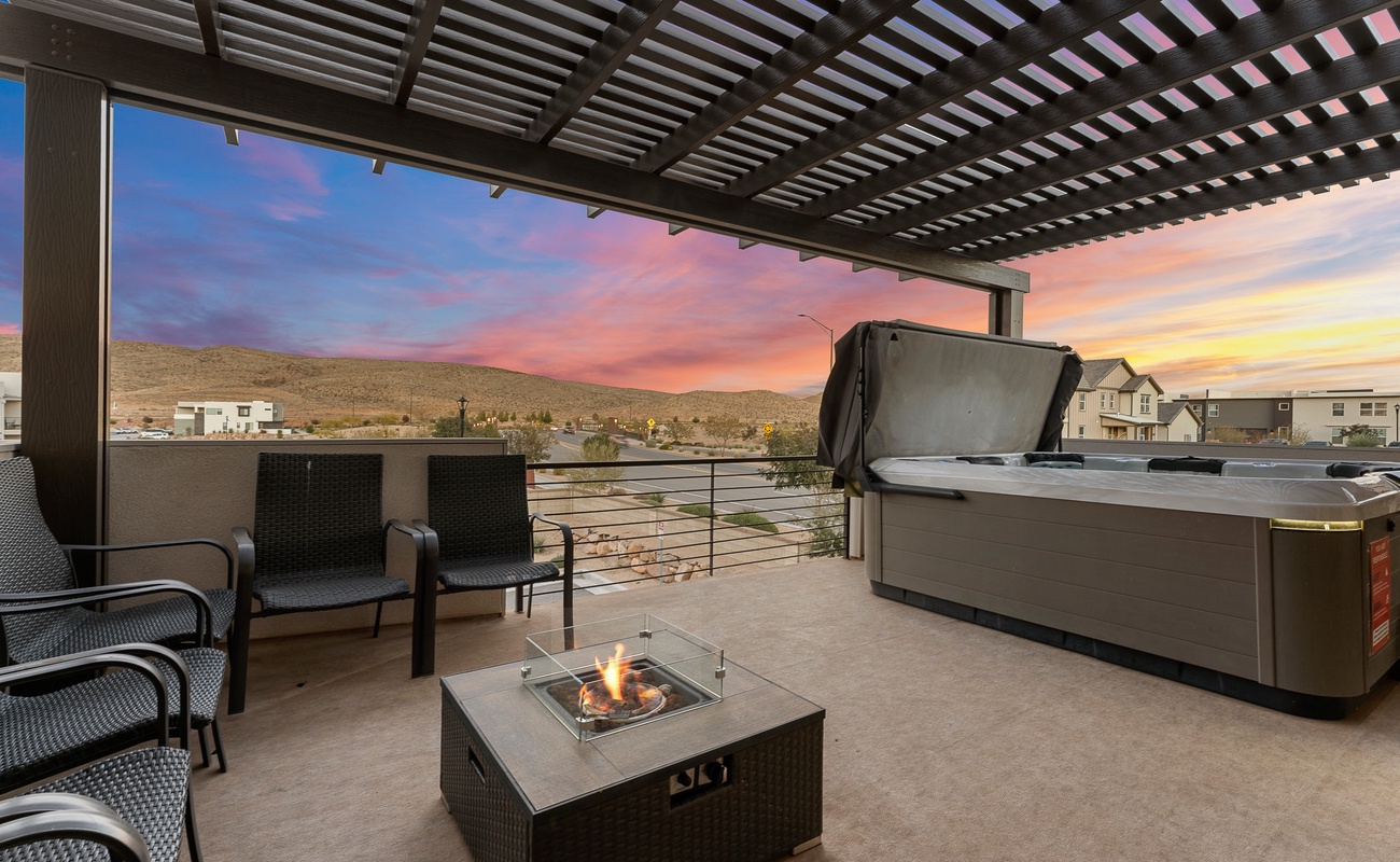 Patio with Private Hot Tub and Firepit