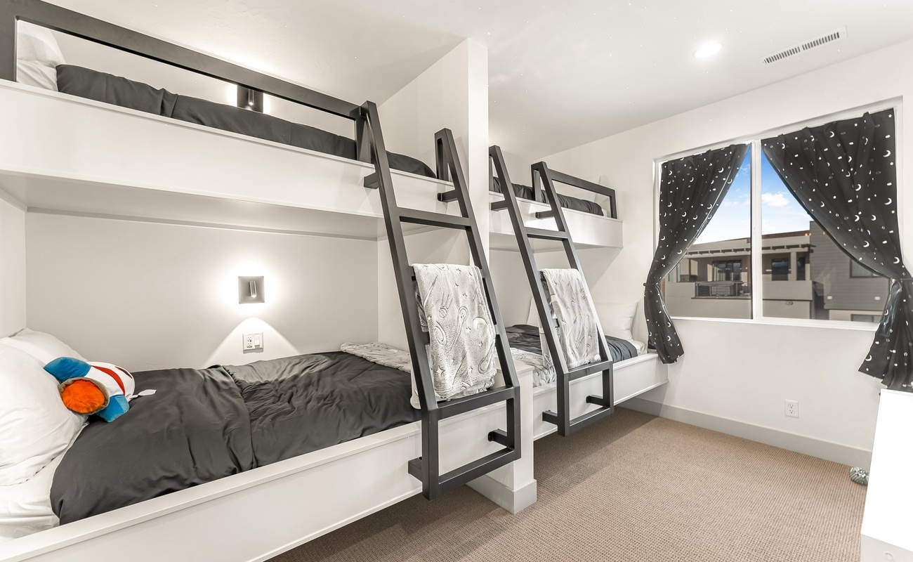 2 Built in Twin over Double Bunks