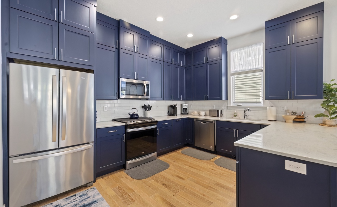 Modern kitchen with gas stove and tons of storage