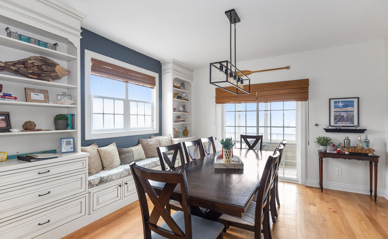 Elegant dining just steps from the kitchen and living room.