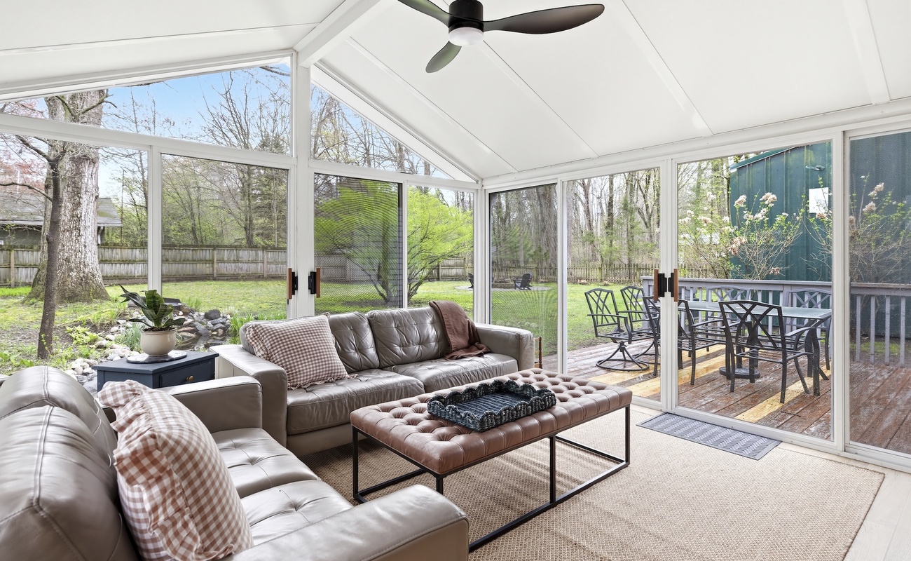 Screened in porch area opens to rear deck
