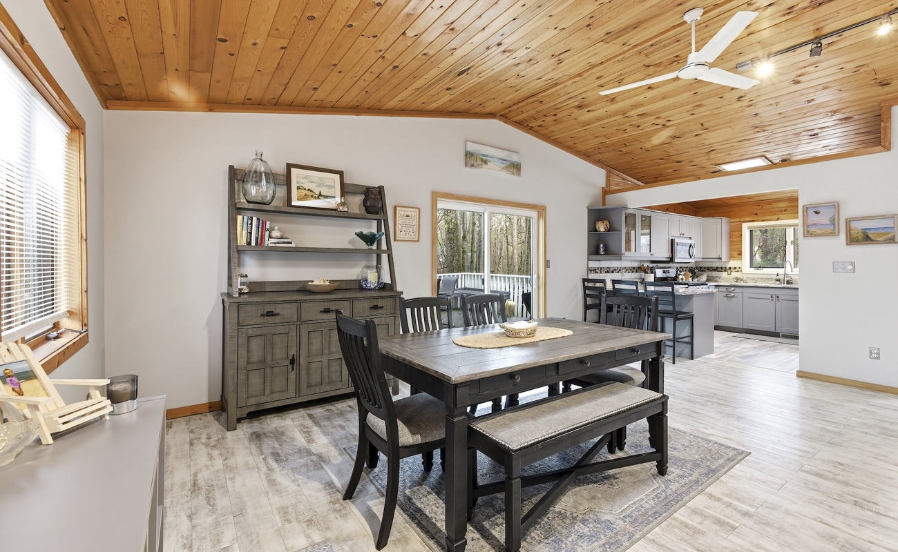 Dining table with seating for six