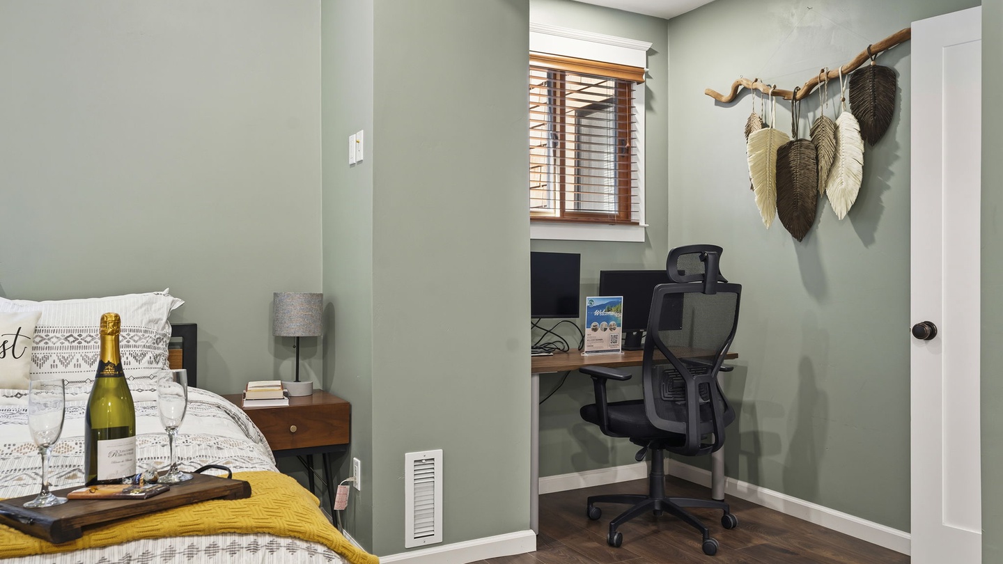 Office Desk set-up in the master bedroom.