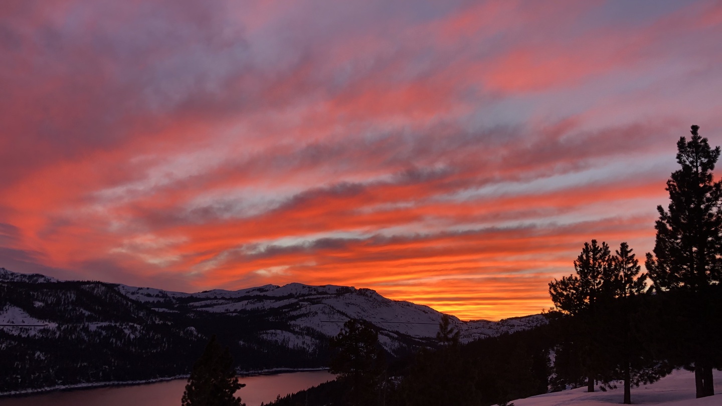 Donner Lake Winter sunset
