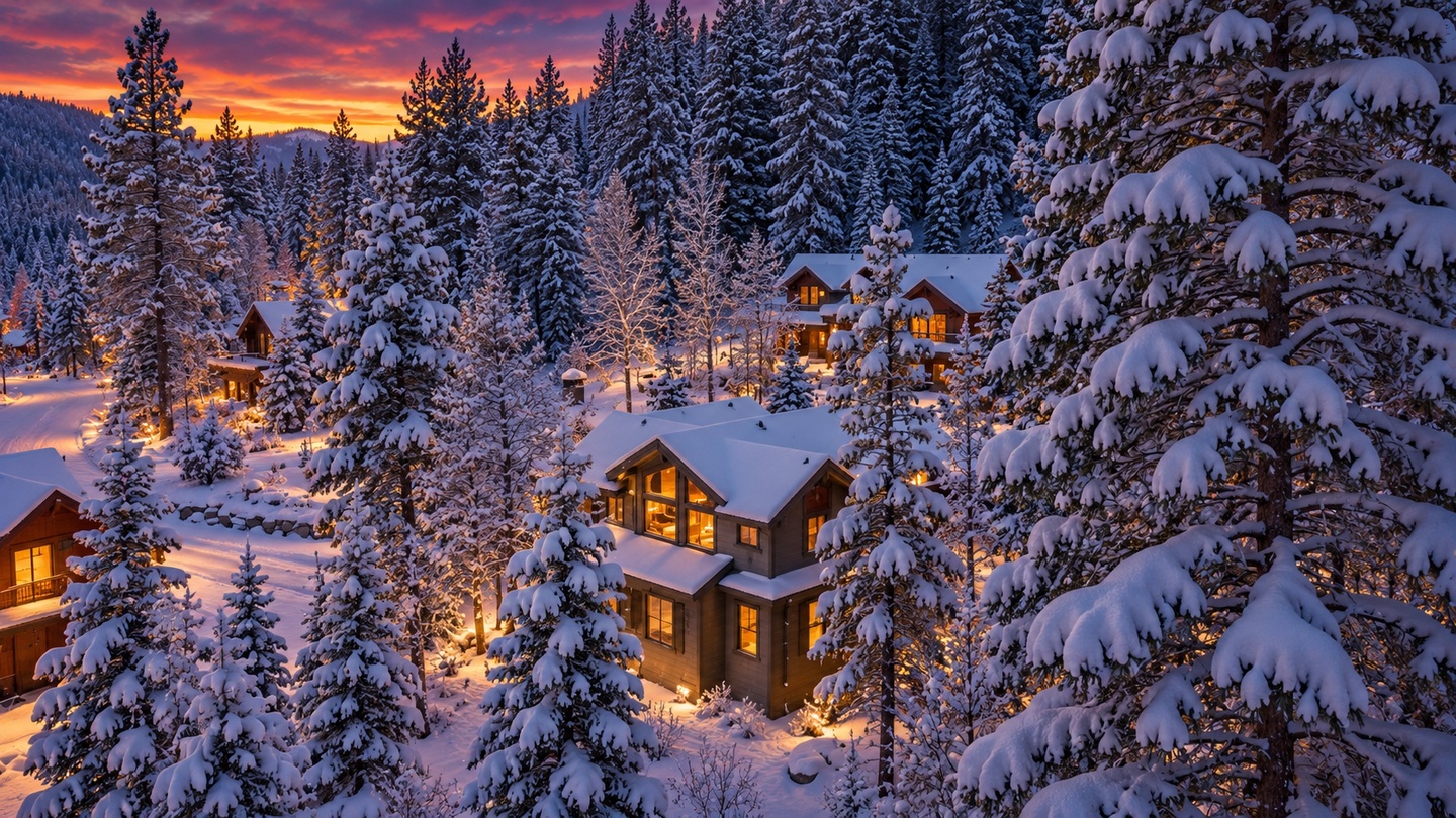 Stonehaven Twilight Cabins in a Snowy Forest