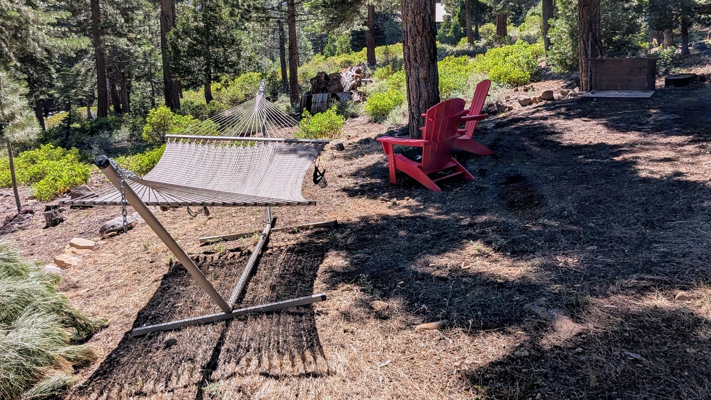 Backyard lounge area