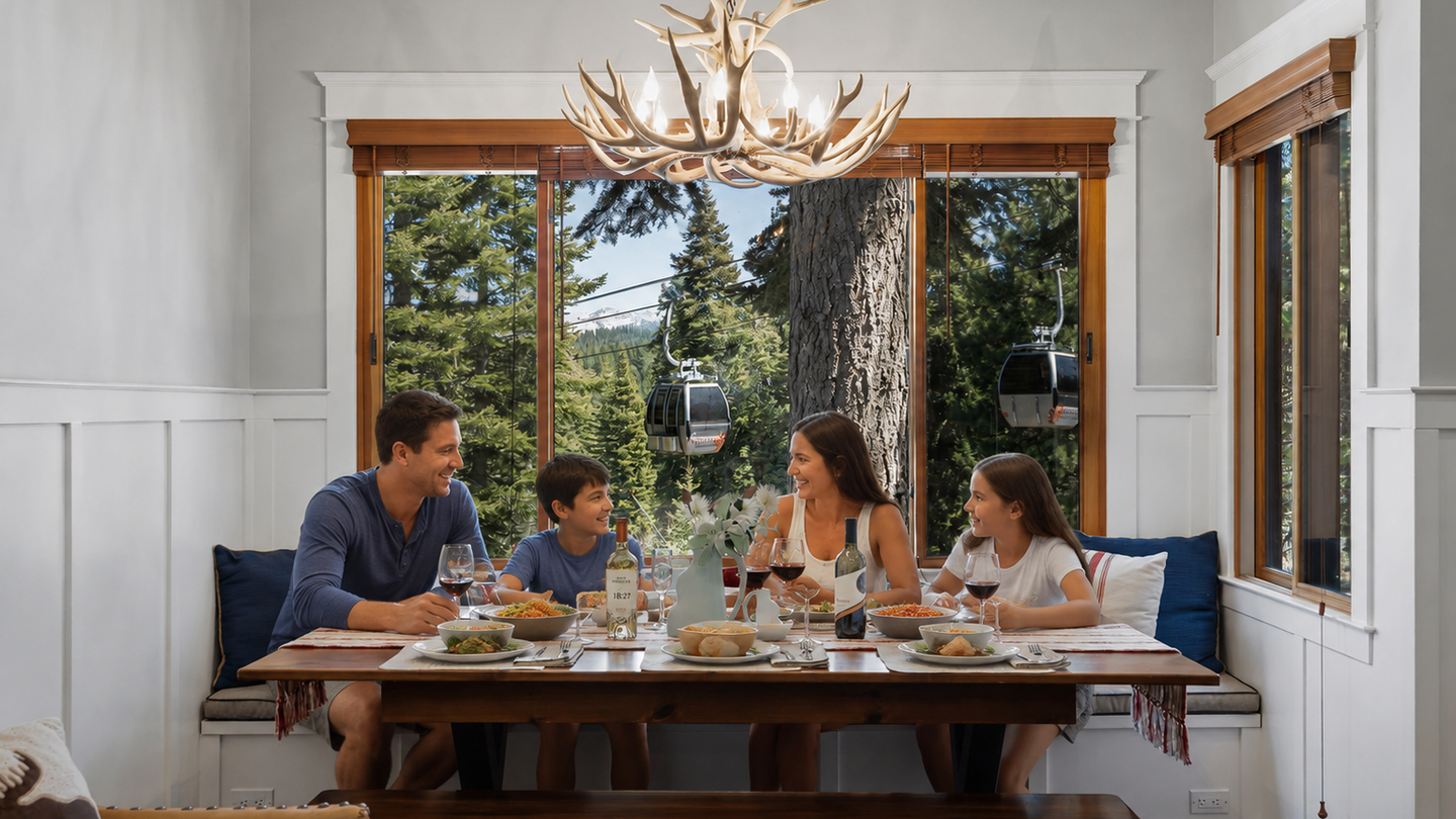 Gather around the table after a day of hiking, lake adventures, or exploring Northstar Village. Share unforgettable meals with family and friends while taking in beautiful mountain and gondola views right outside your window.