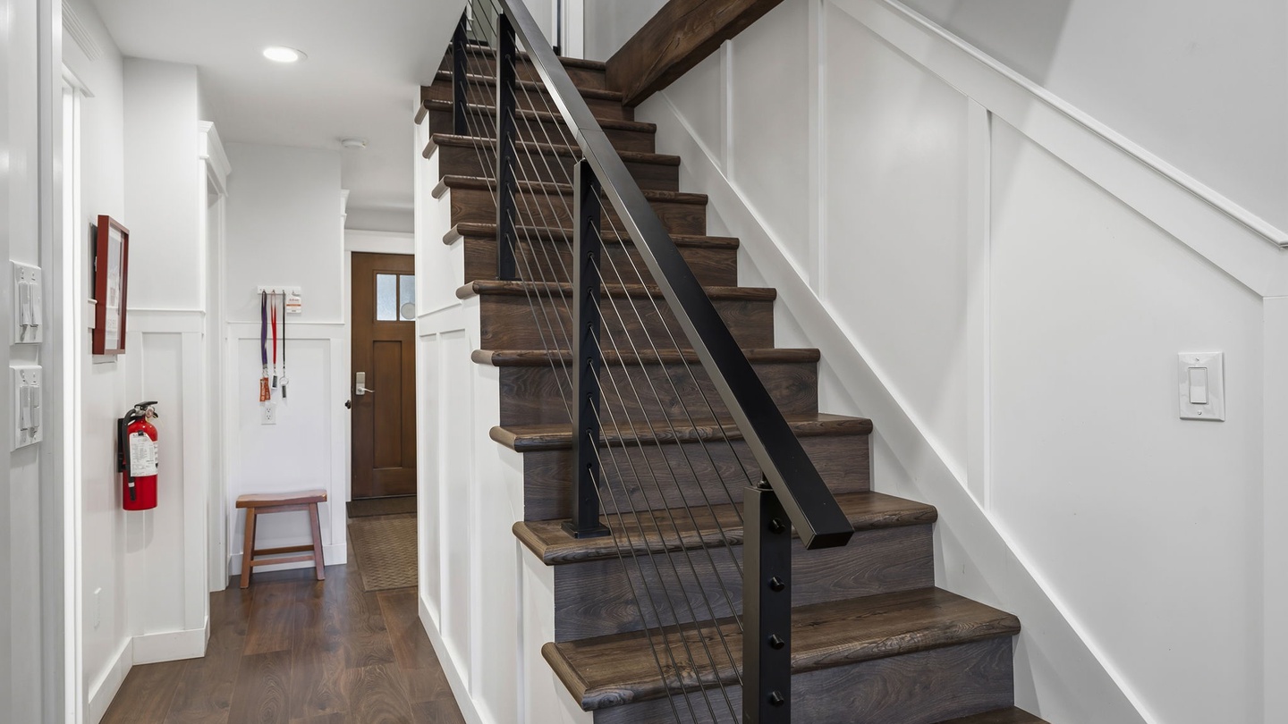Staircase leading to the master suite.