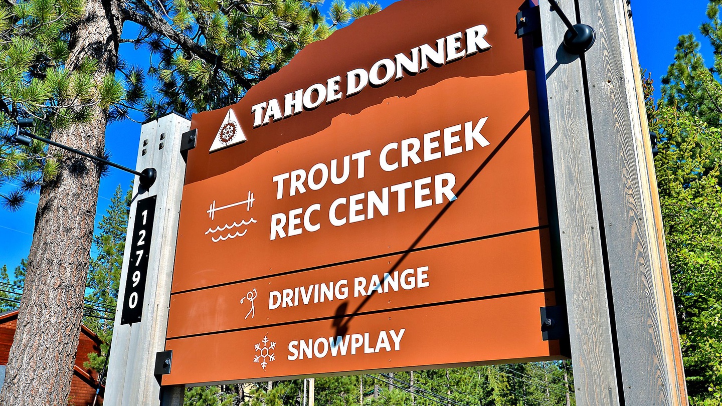The Trout Creek Rec Center Sign: Wolfgang Vacation Cabin