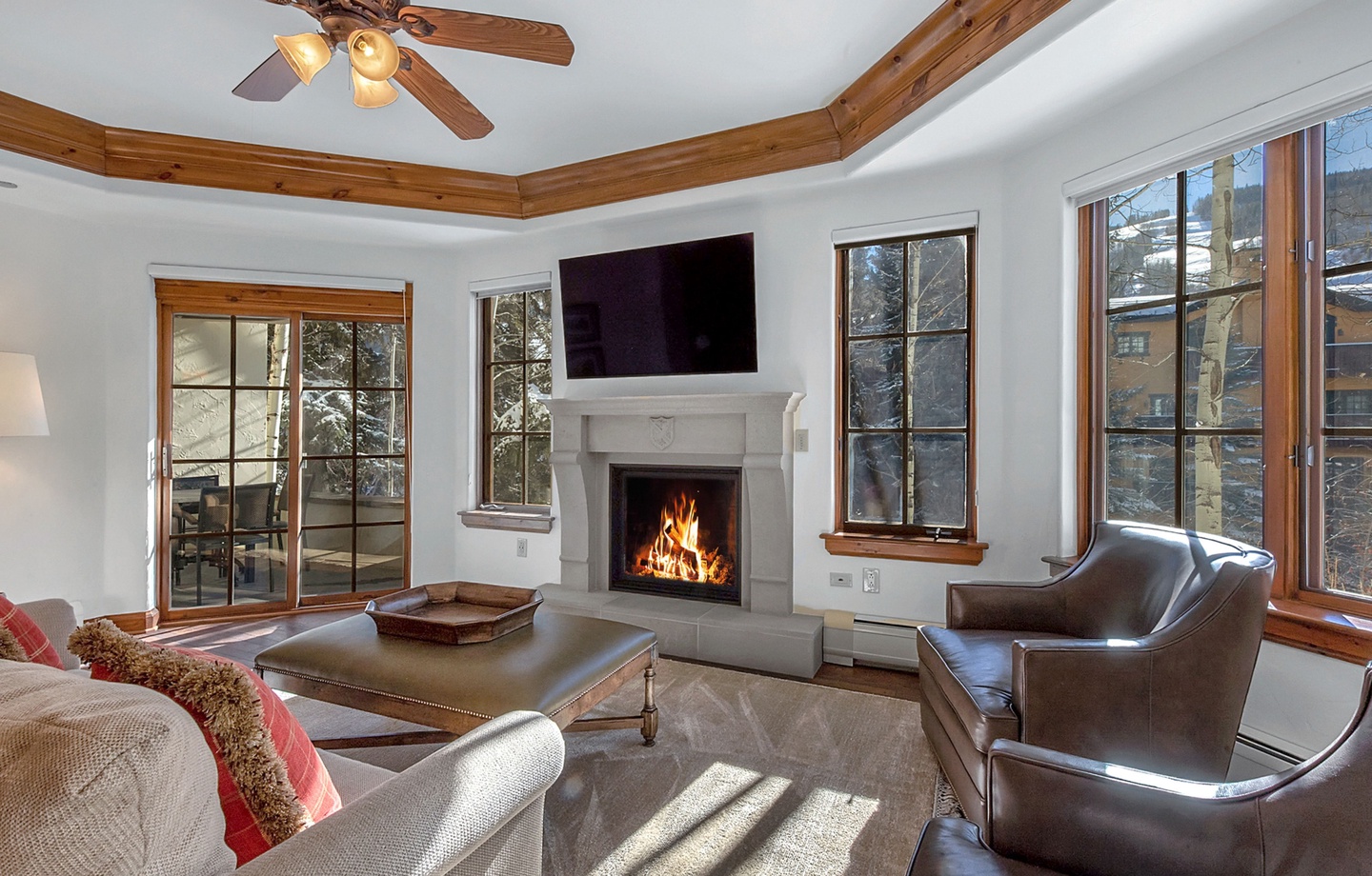 Three-Bedroom_Three Bath - Living Room Area with Gas Fireplace