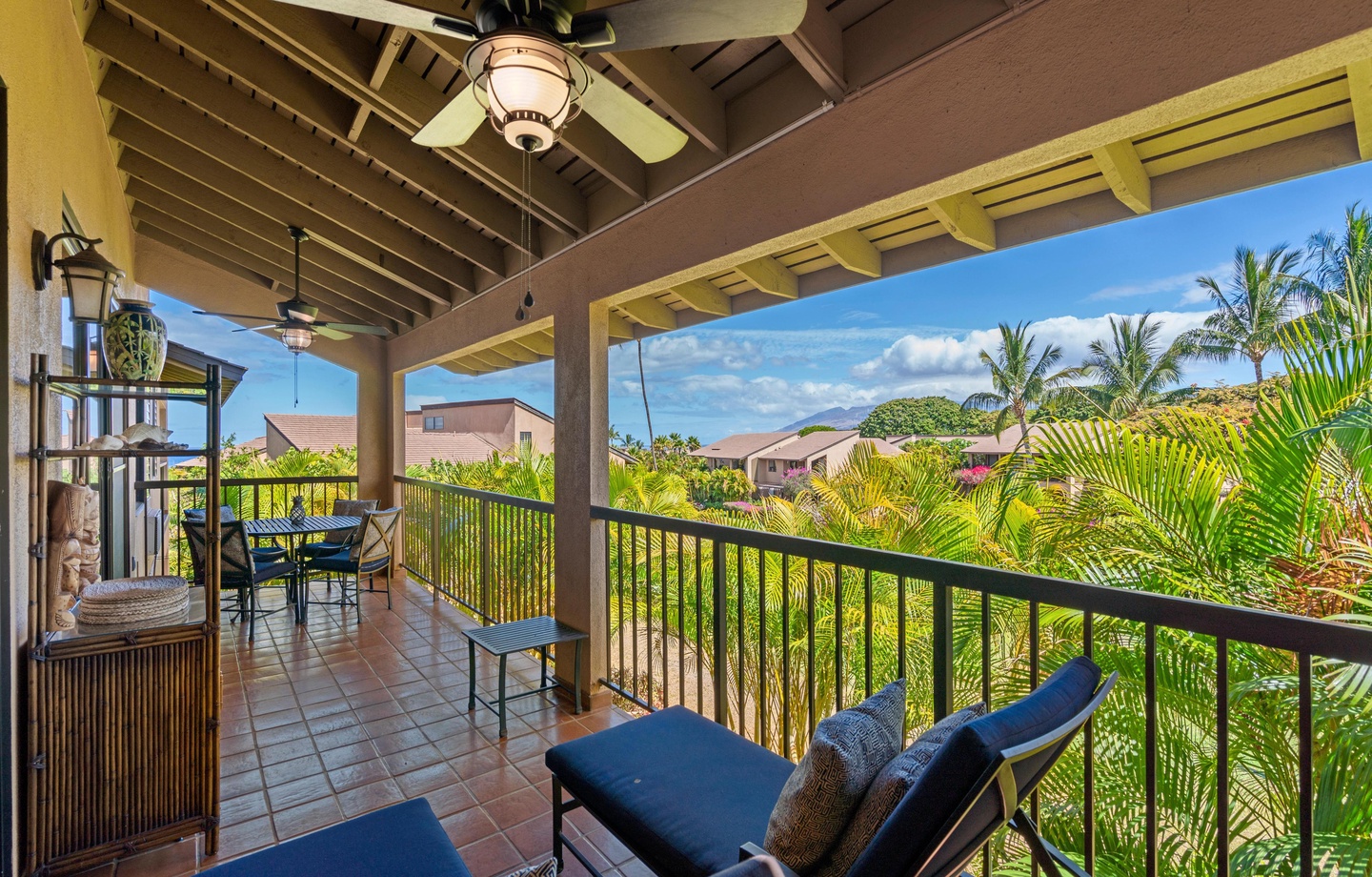 Picture your morning: coffee on a sweeping 224-square-foot lanai, tropical gardens around you, the Pacific glinting in the distance.