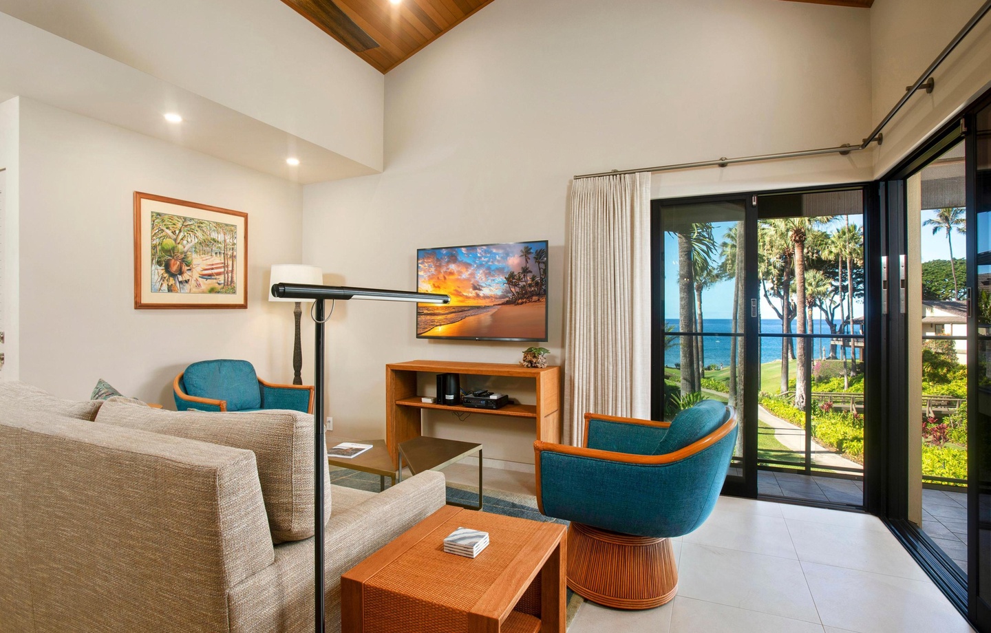 Fully remodeled with modern finishes throughout — updated kitchen, contemporary fixtures, and upgraded high-capacity air conditioning that keeps the unit genuinely cool even on Maui's hottest days.
