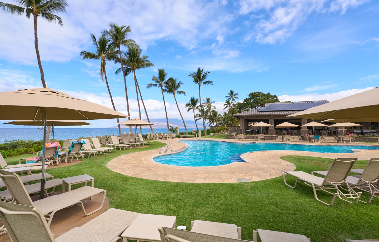 Four resort pools, a hot tub, and an oceanfront BBQ pavilion are close by
