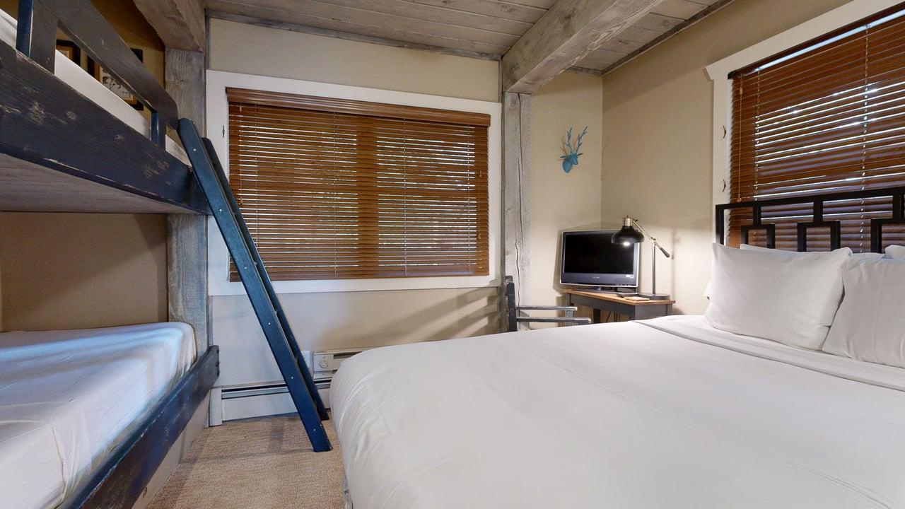 Bedroom with Queen Bed and Bunk Bed