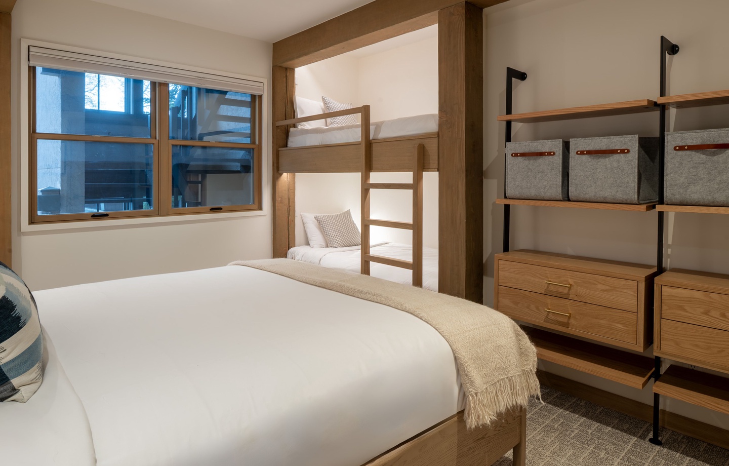 Bedroom with Queen and Bunk Bed