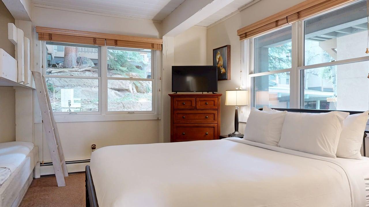 Bedroom with Queen Bed and Bunk Bed