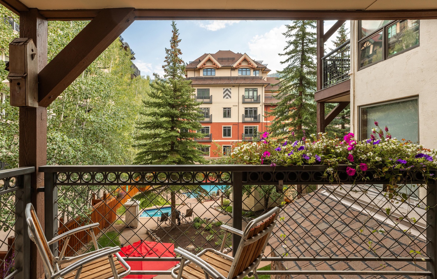 Balcony with Pool View