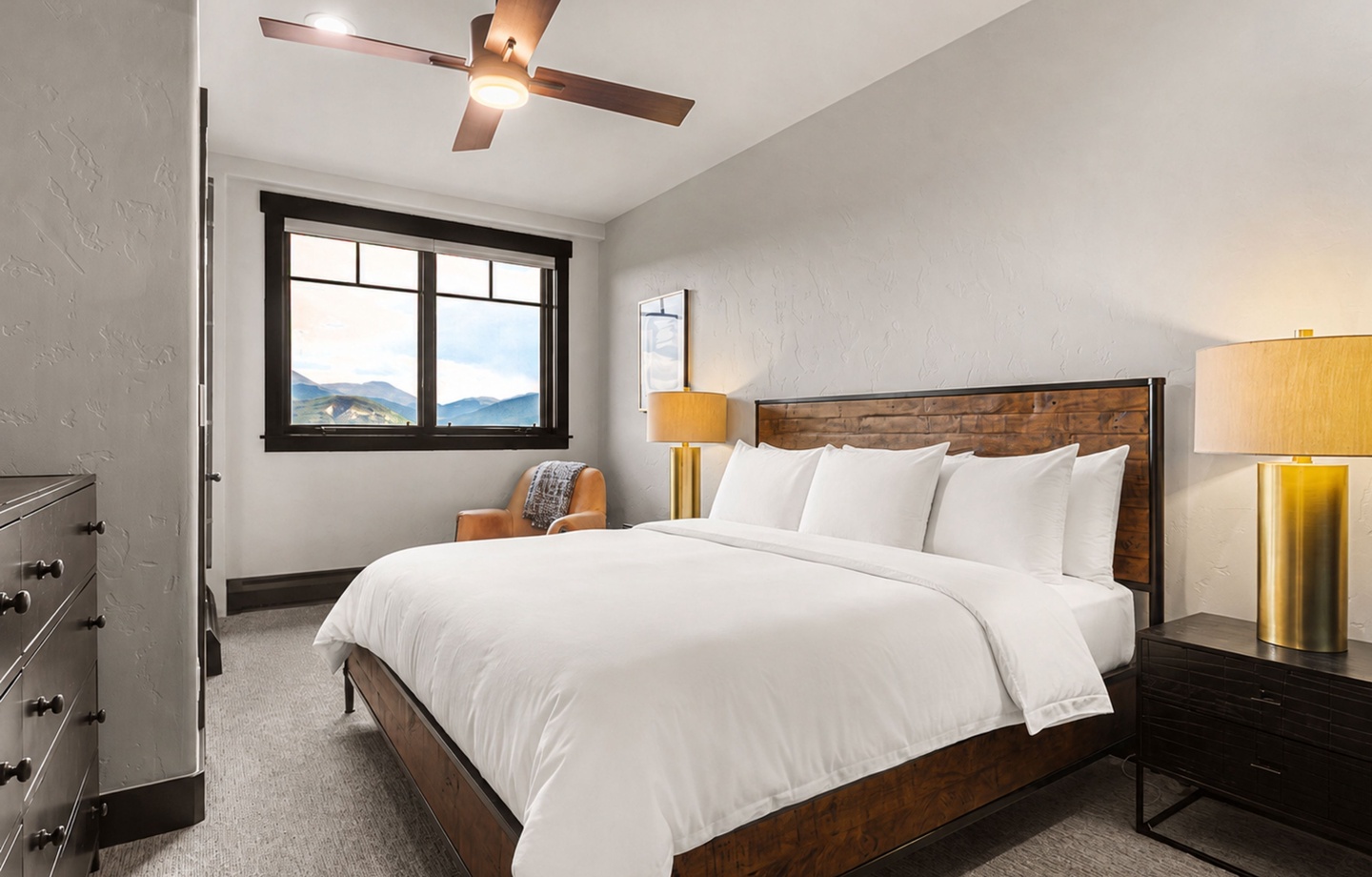Sink into crisp linens and let the mountain views from your window set the tone for a peaceful night's rest.