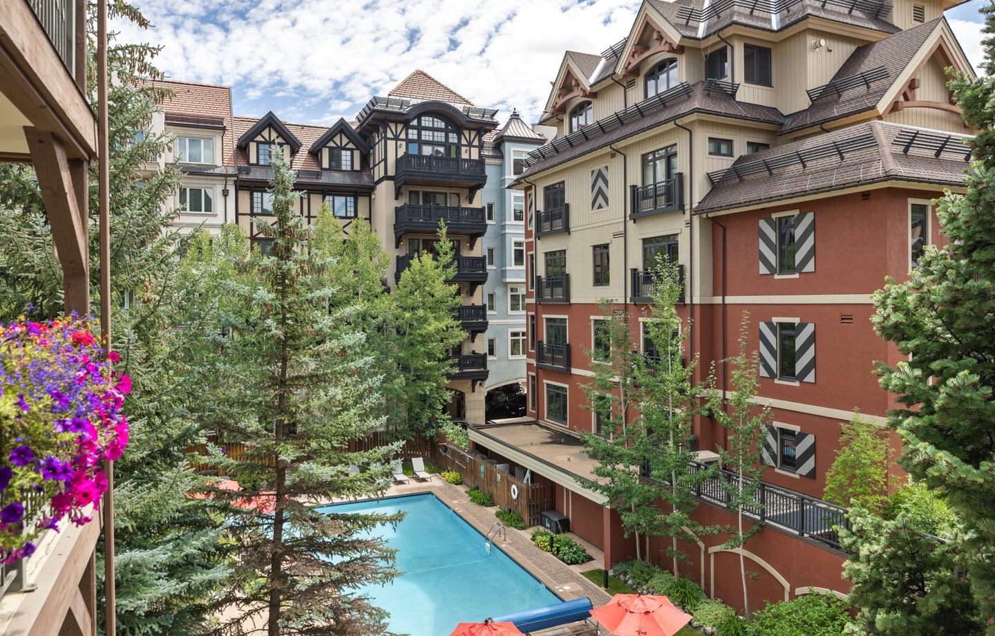 Balcony with Pool View