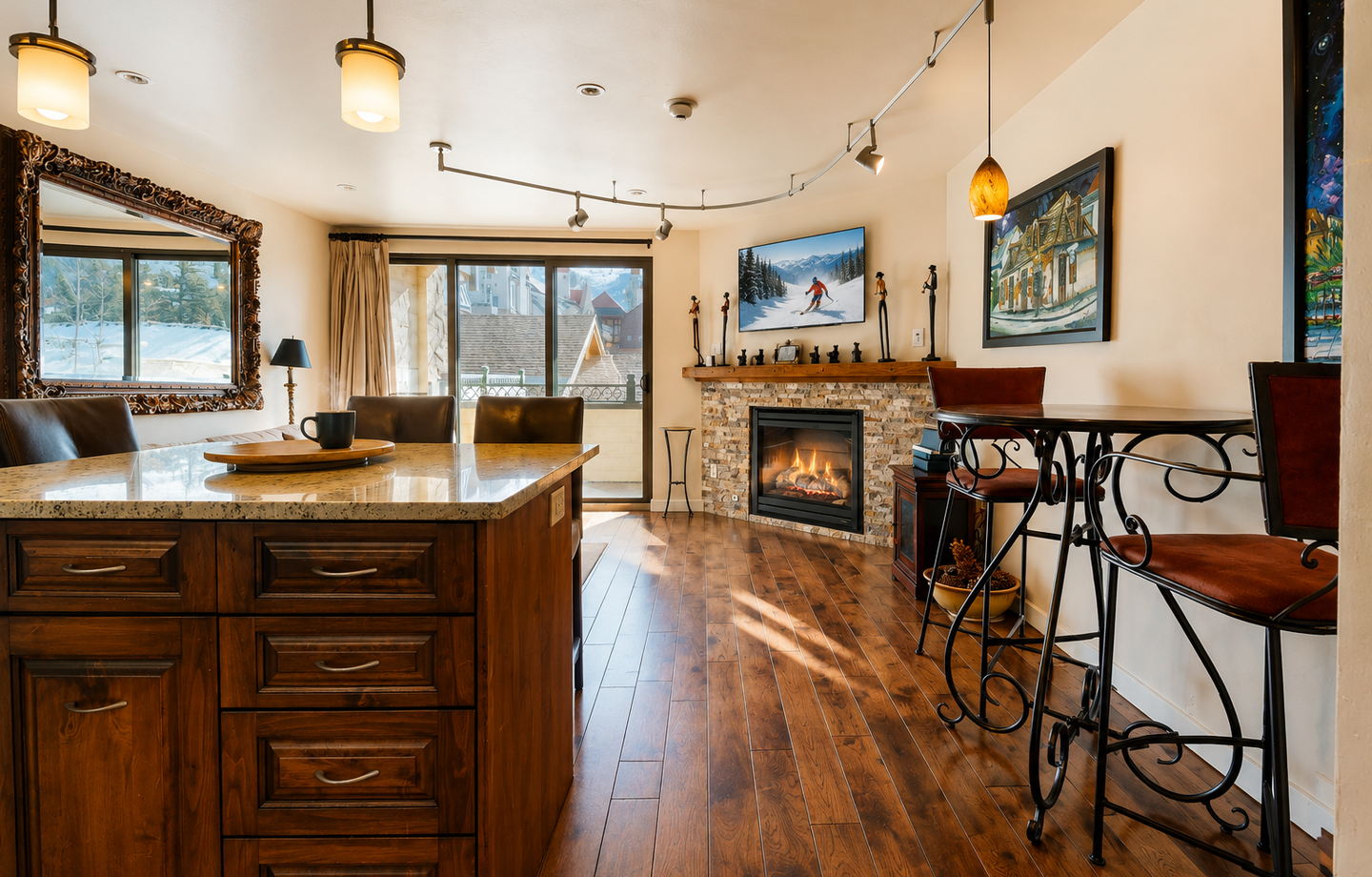 Landmark 109 living room and kitchen area
