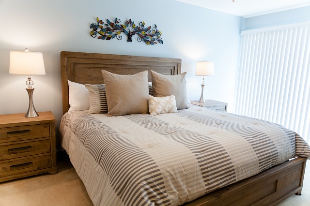 - Sink into the king size bed and unwind beneath soft layers and plush pillows - Rustic wood accents and calming hues set the tone for total relaxation - Wake up refreshed in a serene space designed for cozy, carefree mornings