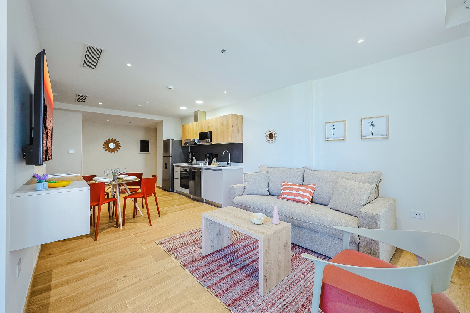 Settle into your open-plan living space where natural light fills every corner. The modern kitchen flows seamlessly into your dining and lounge areas, creating the perfect spot to unwind after exploring.