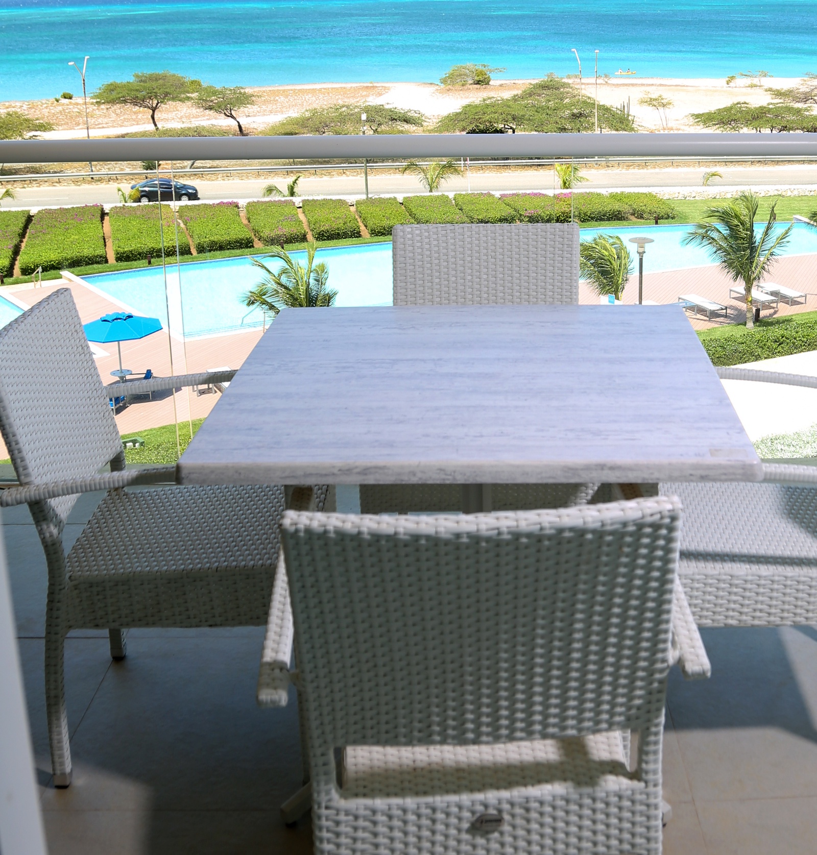 Balcony w/ table and chairs