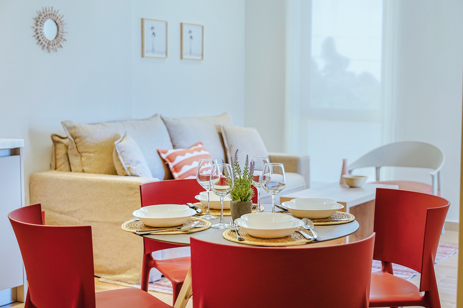 Start your day with breakfast or wind down over dinner in this inviting dining space. Comfortable seating and a bright, open layout make every meal feel special.