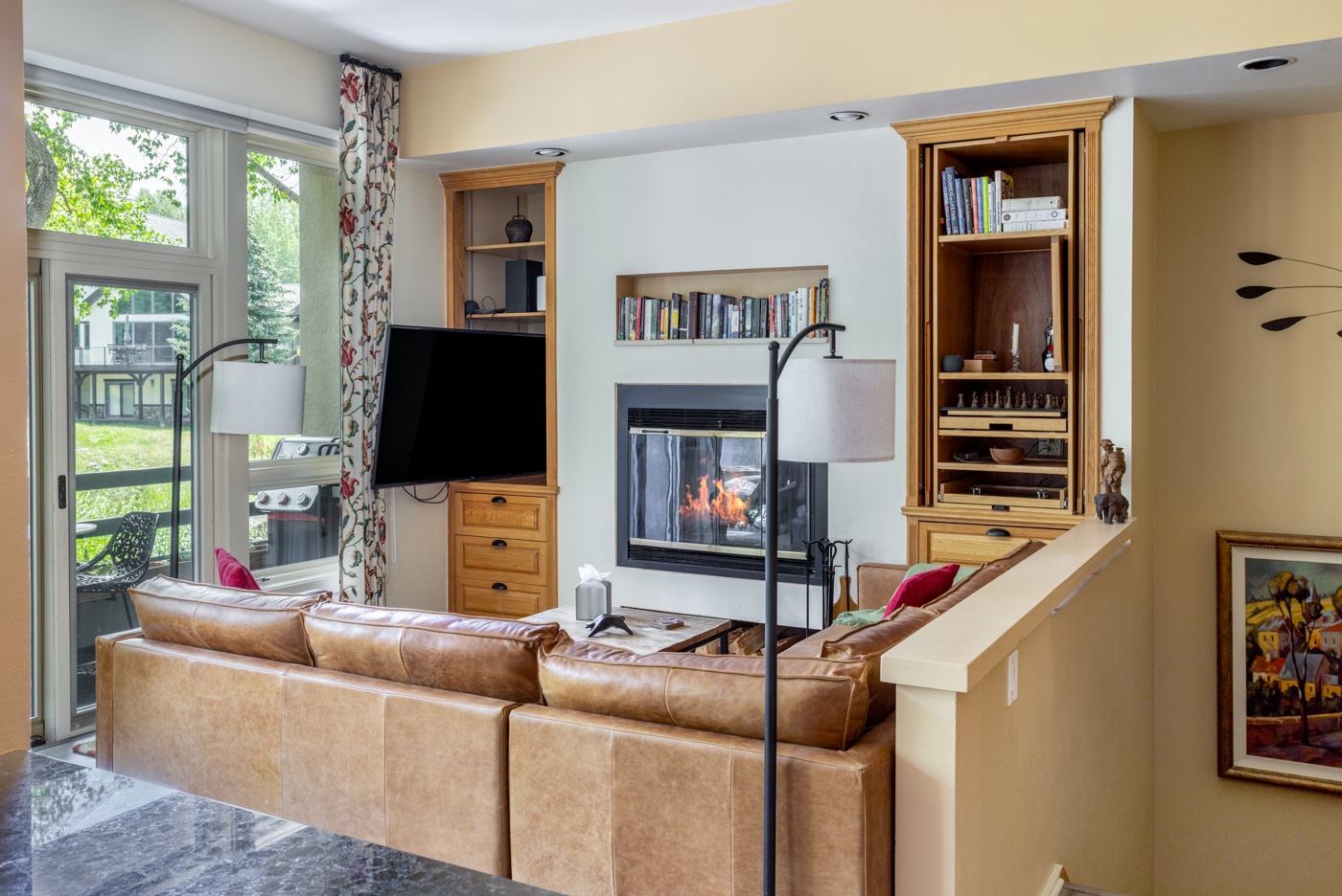 Living Room TV & Fireplace