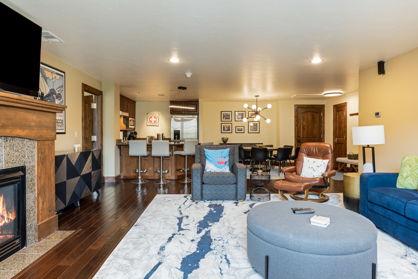 Open Living Area with Kitchen and Dining
