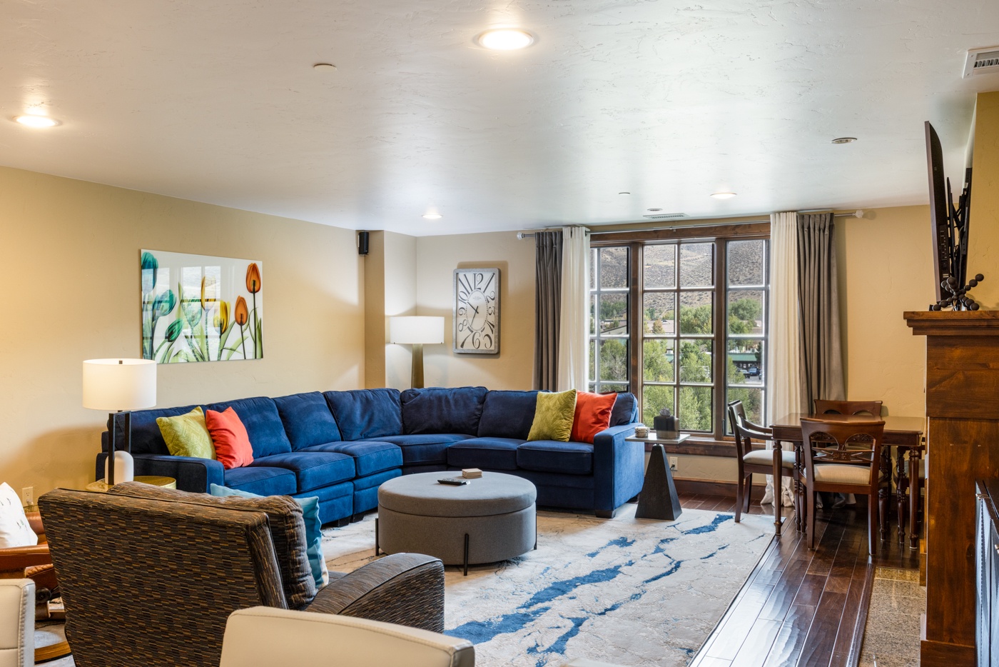 Living Room with Sectional and Mountain Views