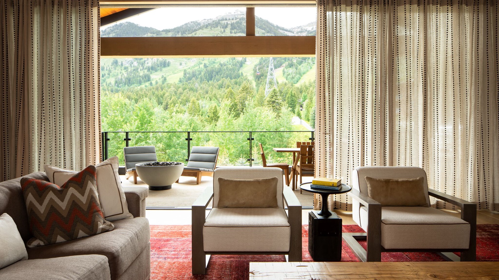 Great Room and Patio - Four Bedroom Suite - Caldera House Teton Village, WY