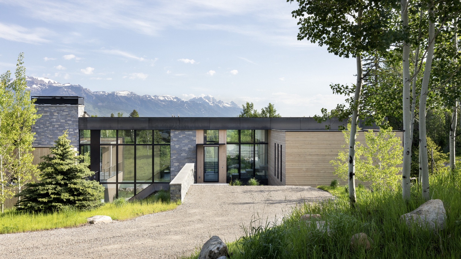 Front Exterior - Eagle's Vantage - Wilson, Wyoming - Luxury Villa Rental
