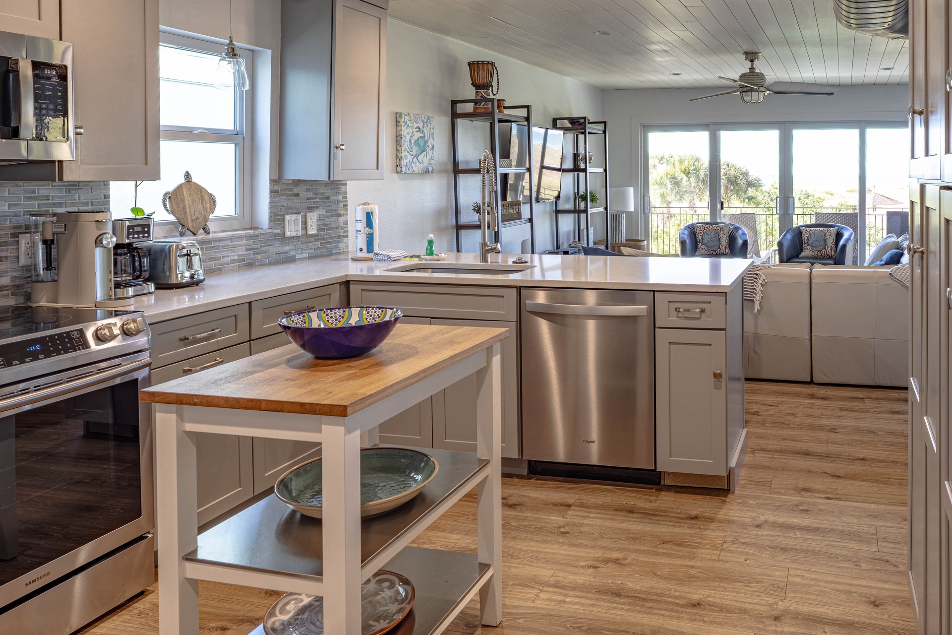 Your fully-equipped kitchen opens to a bright living space where you'll love preparing meals and gathering with loved ones.