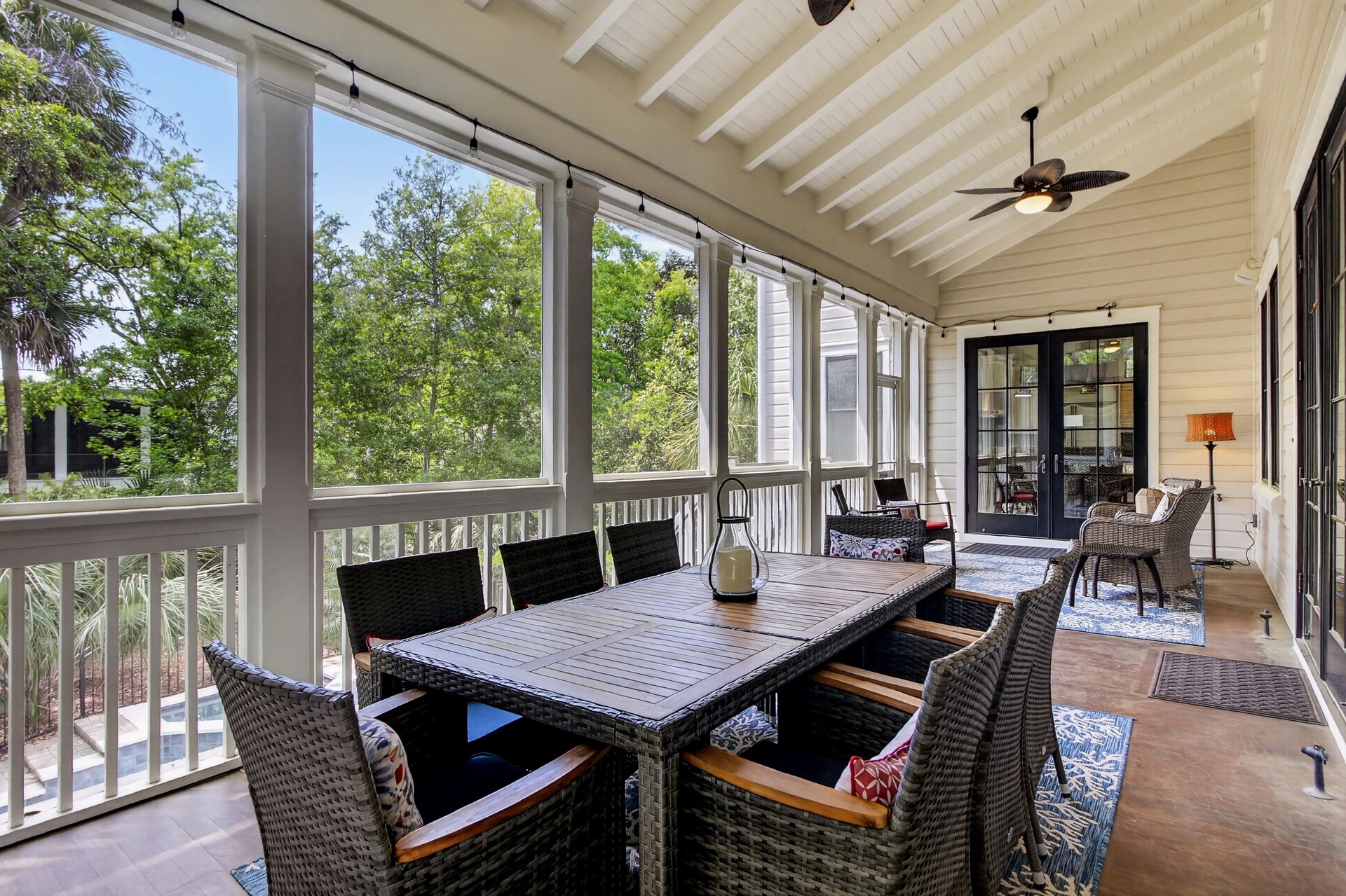 Savor your morning coffee at your private dining table, then unwind in your cozy seating area—all while enjoying lush garden views.