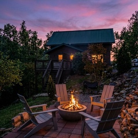 Ridge Vista's crackling firepit