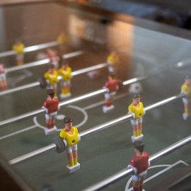 kitchen and dining area foosball
