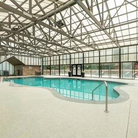A seasonal community indoor pool awaits you.