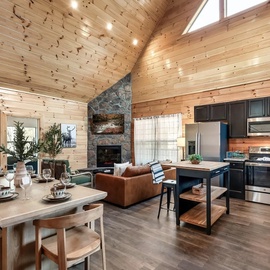 Lykke Lodge's cozy living area