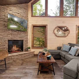 Hillside Haven's cozy living area